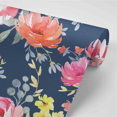 Check spelling or type a new query. Navy Midnight Floral Removable Wallpaper | Watercolor floral wallpaper, Wallpaper accent wall ...