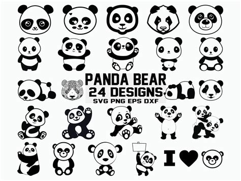 Panda Bear Svg Panda Svg Bear Svg Cute Panda Svg Cut Etsy Canada