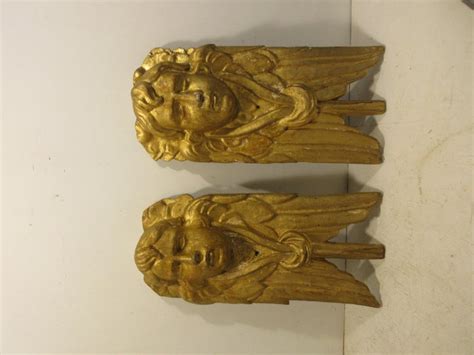 Pair Of 19th Century Carved Gilded Angels At 1stdibs
