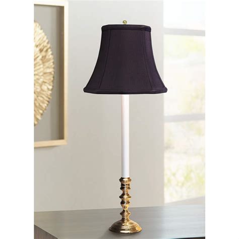 Brookwood Polished Brass Buffet Lamp With Black Shade 9x878 Lamps Plus