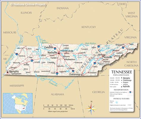 Tennessee Contour Map Printable Map Of Tennessee With Cities