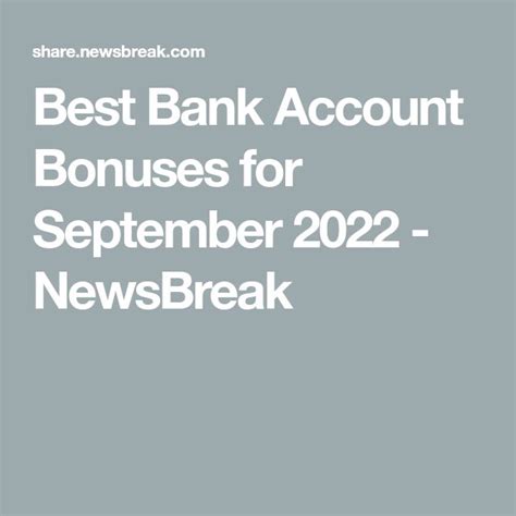 Best Bank Account Bonuses For September 2022 NewsBreak Best Bank