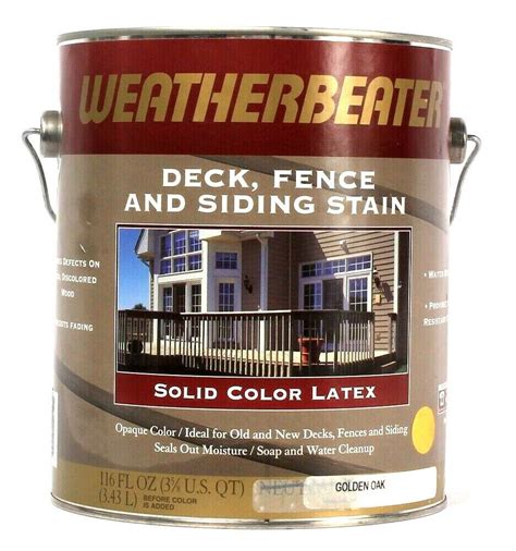 1 Can Weatherbeater 116 Oz Golden Oak Solid Color Latex Deck Fence