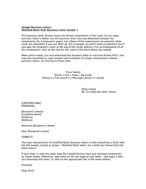 Full Block Style Business Letter Sample In Word And Pdf