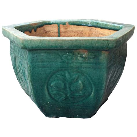 Antique Large Glazed Ceramic Planters Hunan Province At 1stdibs
