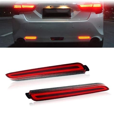 Buy Wiqimiyi Red Led Rear Bumper Reflectors Turn Signal Light Rear Fog