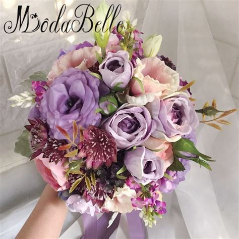 Modabelle 2017 Rose Purple Bridal Bouquet De Mariage Mauve Artificial