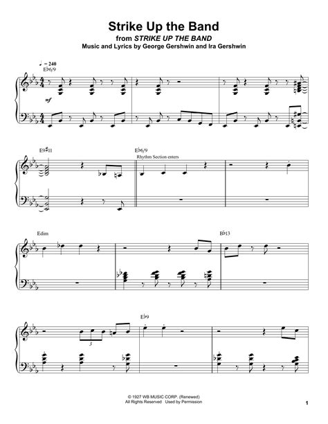 Strike Up The Band Sheet Music Oscar Peterson Piano Transcription