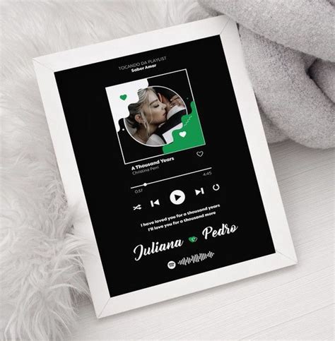 Quadro Interativo Spotify Presente Dia Dos Namorados Elo7 Quadro