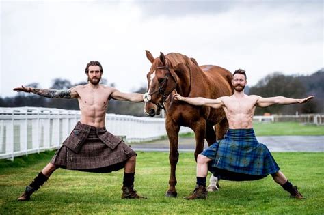 Kilted Yogi Stretch Out On The Green Expanse Of Perth Racecourse