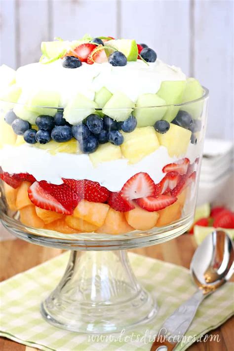 Layered Summer Fruit Salad With Creamy Lime Dressing — Lets Dish Recipes