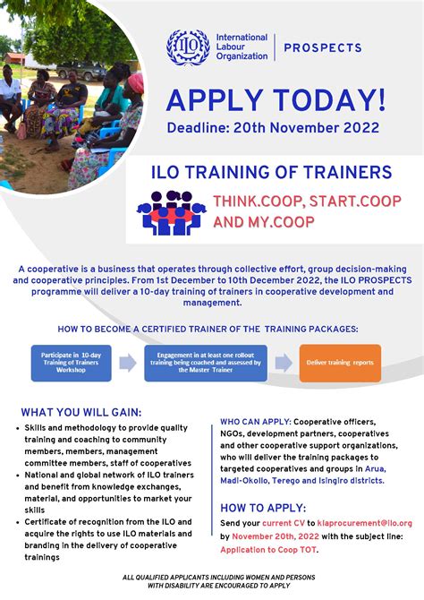 ILO Training Of Trainers Think COOP Start COOP My COOP