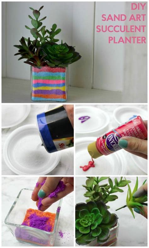 Diy Sand Art Succulent Planter A Little Craft In Your Day Diy Sand