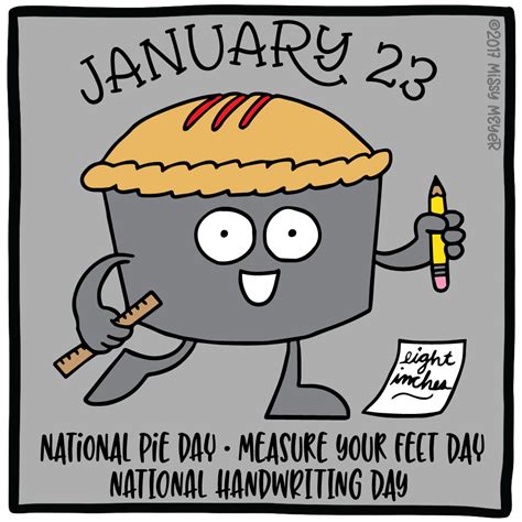 January 23 Every Year National Pie Day Measure Your Feet Day