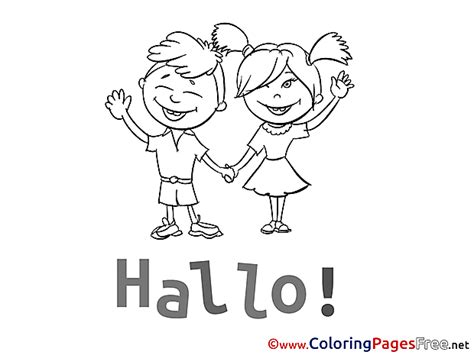 Hello Colouring Page Kids Printable Free