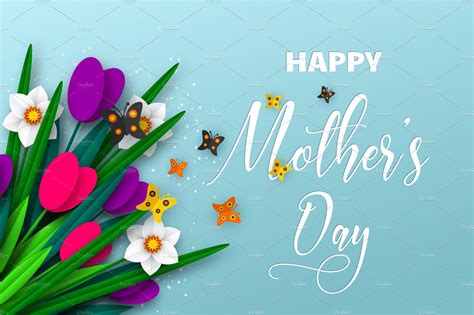 happy mothers day greeting poster decorative illustrations ~ creative market