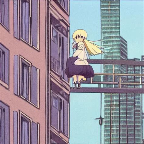 A Blonde Ponytailed Woman Stands On Her Balcony Over Stable