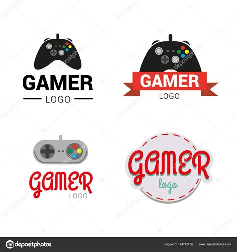 Diseñar un logo es muy fácil. Gamer logo collection - Black and retro controller gamer logo collection - Videogames — Stock ...