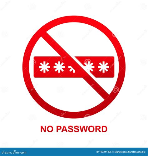 No Password Sign Isolated On White Background Stock Vector