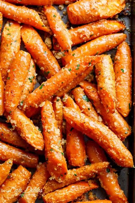 Parmesan Roasted Carrots Recipe Cafe Delites