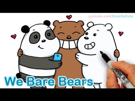 Learn how to draw hamster from we bare bears (we bare via www.drawingtutorials101.com. How to Draw We Bare Bears Cute step by step Panda Grizzly ...