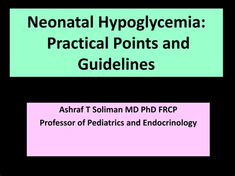 (PDF) Neonatal Hypoglycemia: Practical Points and Guidelines