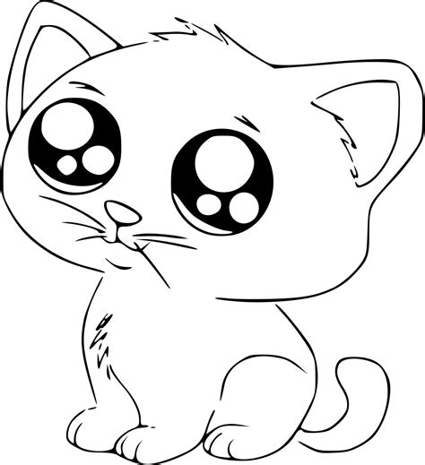 Easy Cute Cat Coloring Pages