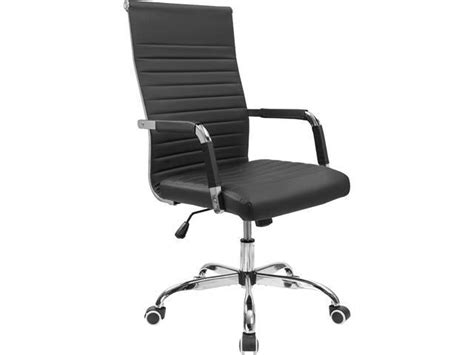 Offer extra comfort for many hours maximum capacity: Furmax Ribbed Office Chair Mid-Back PU Leather, Black - Newegg.com