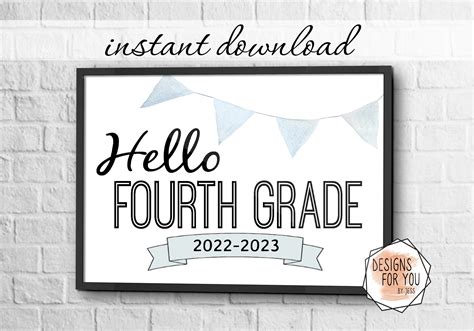 First Day Of Fourth Grade Sign 2022 2023 First Day Of School Etsy