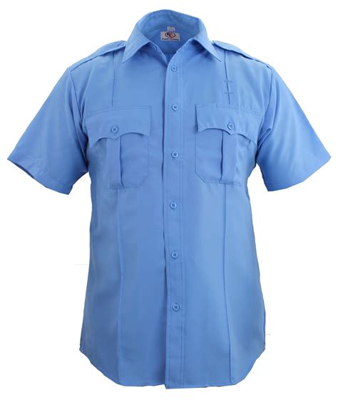 First Class Polyester Short Sleeve Zippered Uniform Shirts Light