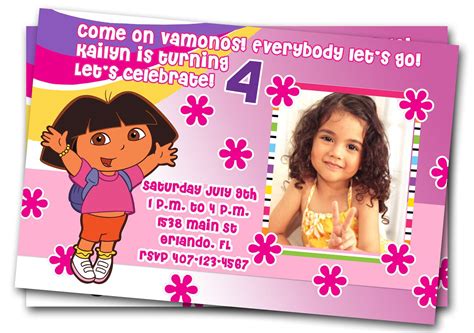 Dora Explorer Birthday Invitations Ideas For Cynthia Happy Birthday