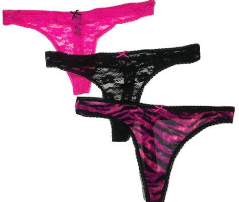 Womens Lace And Mesh Thongs 3 Pack