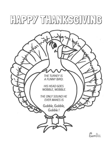 The Turkey Is A Funny Bird Preschool Thanksgiving Poems Famlii