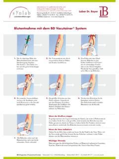 Blutentnahme Mit Dem BD Vacutainer System Labor Bayer De