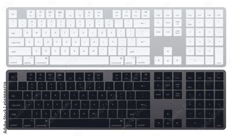 Vetor De Computer Keyboards Laptop Isolated Gray And Black Key Button