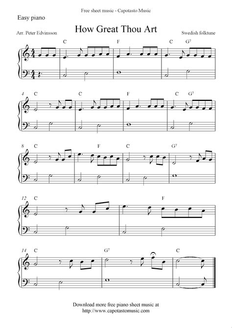 Free Printable Easy Piano Music