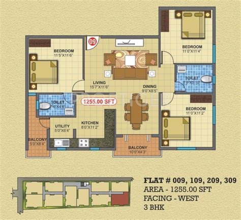 1070 Sq Ft 2 Bhk 2t Apartment For Sale In Shri Sai Balaji Mounika