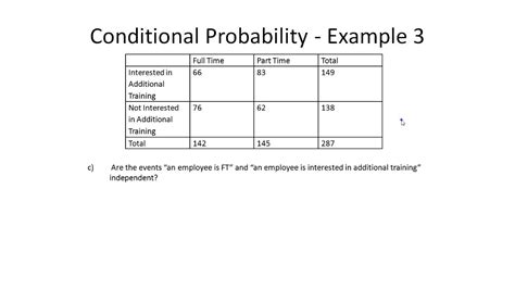 How To Find Conditional Probabilities And Determine If Events Are