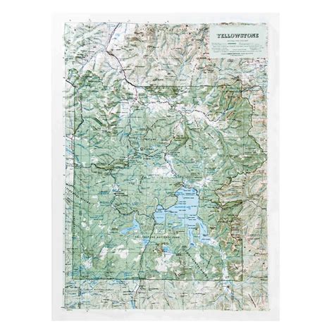 Hubbard Scientific Yellowstone National Park Map Raised Relief Map
