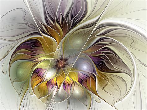 Abstract Colorful Fantasy Flower Modern Fractal Digital Art By Gabiw