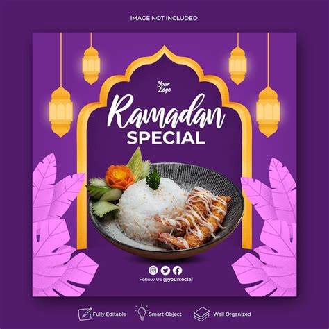 Premium Psd Special Ramadan Menu Instagram Social Media Banner