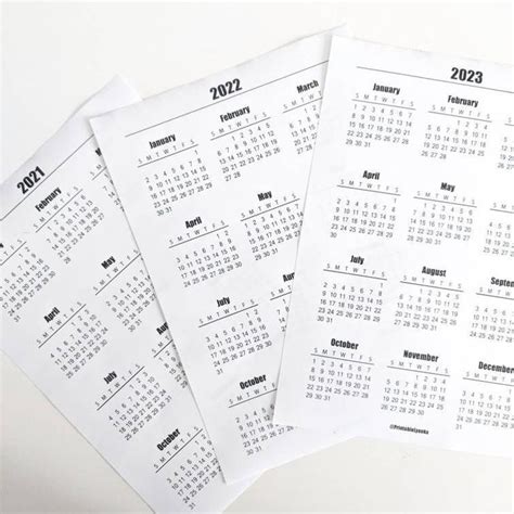 2022 2023 2024 Yearly Calendar Printable Pdf A3 A4 A5 Etsy