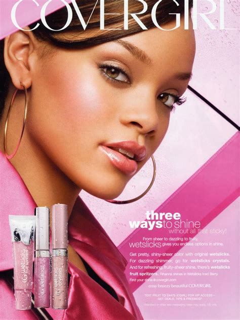 An Ad For Covergirl Featuring A Woman With Hoop Earrings On Her Head