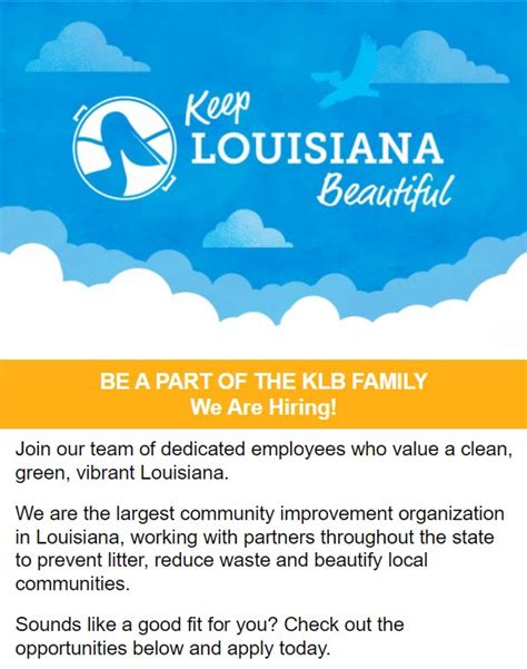 Keep Louisiana Beautiful Is Hiring Noela Services