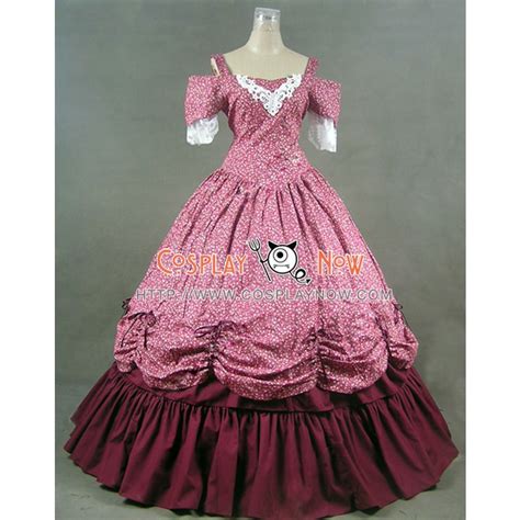 Southern Belle Civil War Cotton Dress Ball Gown Prom