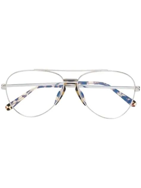 Brioni Aviator Eyeglasses In Silver Modesens