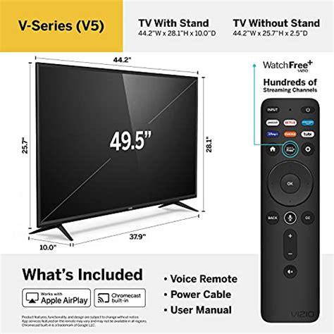 Vizio 50 Inch V Series 4k Uhd Led Smart Tv With Voice Remote Dolby