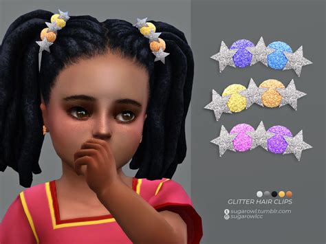 Glitter Hair Clips By Sugar Owl From Tsr • Sims 4 Downloads