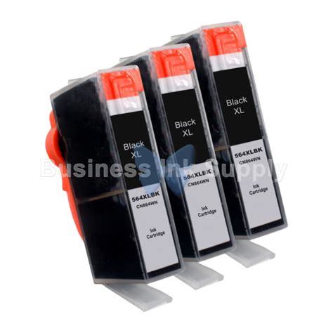 3 Black 564 564xl New Ink Cartridge For Hp Photosmart 7525 B210 C310