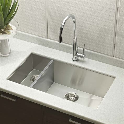 Get free shipping on qualified undermount kitchen sinks or buy online pick up in store today in the kitchen department. Undermount Stainless Steel 70/30 Double Bowl Kitchen Sink ...